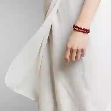 宣华意 新中式双层圆珠转运珠#好运 朱砂 手串 女款