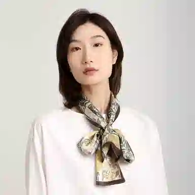 莎莎 花卉油画系列 双层双面异色 简约时尚气质优雅日常百搭 桑蚕丝 丝巾 女款