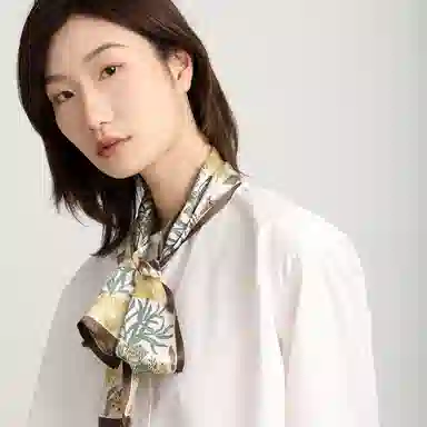 莎莎 花卉油画系列 双层双面异色 简约时尚气质优雅日常百搭 桑蚕丝 丝巾 女款