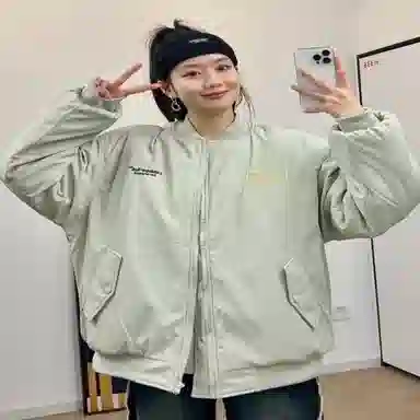 沐诚阳译 美式复古工装加厚飞行员飞行服棒球棉服情侣宽松冬季外套夹克 男女同款