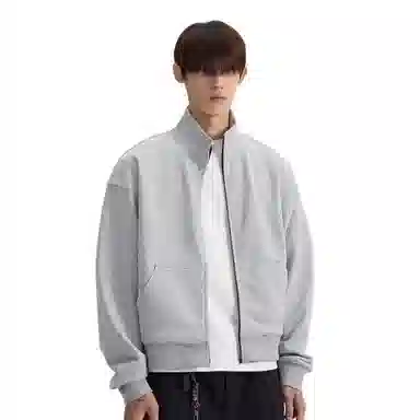 沐诚阳译 纯色拉链立领长袖卫衣 男款