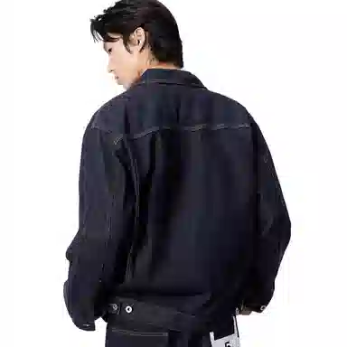 沐诚阳译 何青菜春秋款全棉翻领口袋牛仔休闲通勤男士外套夹克 男款