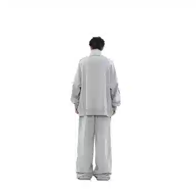 沐诚阳译 美式复古高街立领情侣卫衣潮牌重磅秋冬款男休闲运动套装 男女同款