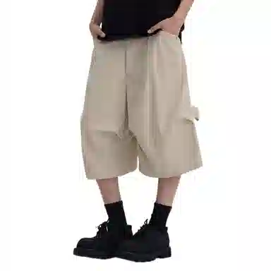 沐诚阳译 阔腿宽松机能七分裤休闲短裤 男款