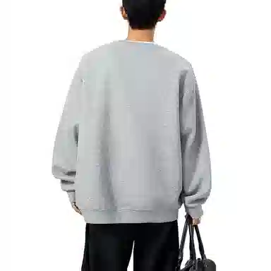 沐诚阳译 复古辑明线铆钉潮牌宽松情侣百搭 卫衣 男女同款