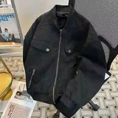 沐诚阳译 美式百搭潮流设计感工装休闲宽松短款男女同款情侣做旧外套夹克 男款