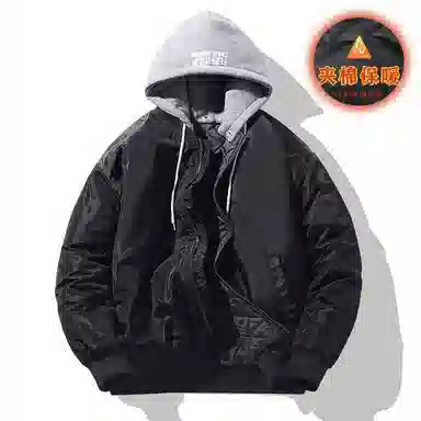 沐诚阳译 秋冬季宽松美式男士休闲棒球飞行员加厚春秋外套保暖棉服夹克 男款