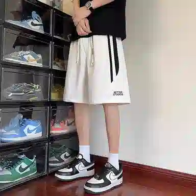 沐诚阳译 薄款潮流直筒运动宽松外穿五分裤休闲短裤 男款