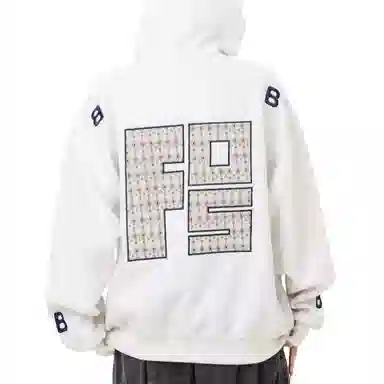 沐诚阳译 美式复古刺绣字母重磅运动宽松 卫衣 男女同款