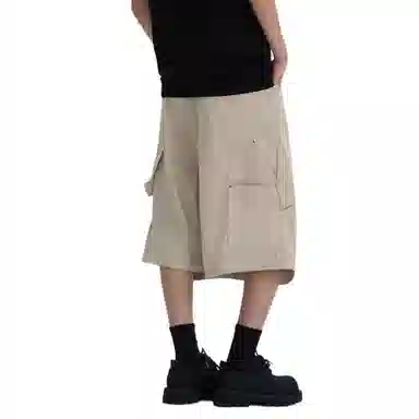 沐诚阳译 阔腿宽松机能七分裤休闲短裤 男款