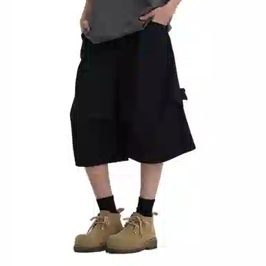 沐诚阳译 阔腿宽松机能七分裤休闲短裤 男款