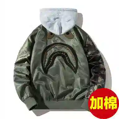 沐诚阳译 潮牌刺绣外套男女学生宽松痞帅飞行员秋冬加厚棒球服棉服夹克 男款