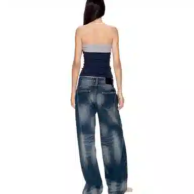 苏九儿 复古露背条纹绑带拼接设计感抹胸 女款