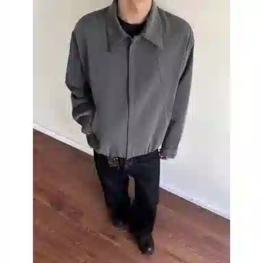 悍戈 美式复古潮流短款哈灵顿春秋外套 粗斜纹肌理感水墨画内衬 宽松百搭垂感透气夹克 男女同款