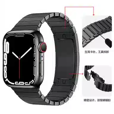 亿祈发 表带 苹果适用 钢材质 蝴蝶扣实心男女通用