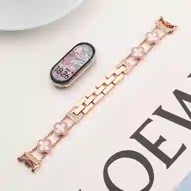 亿祈发 表带 小米适用 金属材质 四叶草带钻手链男女通用