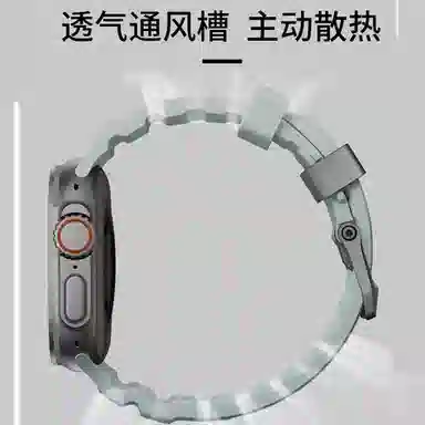 亿祈发 表带 苹果适用 硅胶材质 冰蓝夜光男女通用