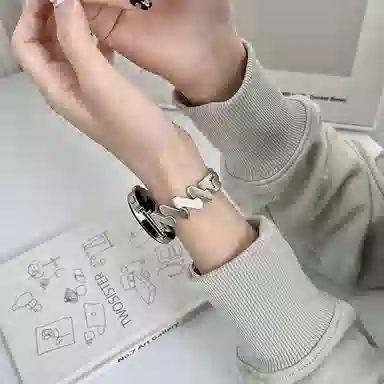 亿祈发 表带 华为适用 钢材质 波浪纹钢带男女通用