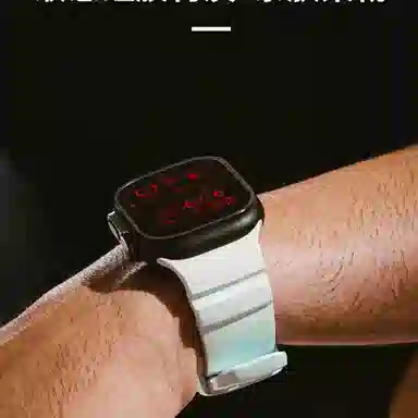 亿祈发 表带 苹果适用 硅胶材质 冰蓝夜光男女通用