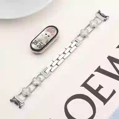 亿祈发 表带 小米适用 金属材质 四叶草带钻手链男女通用