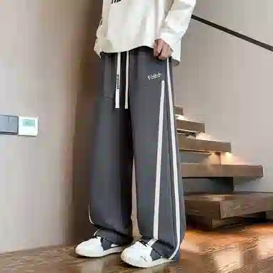 虫小绿 春秋季大码卫裤面布宽松休闲裤 男女同款
