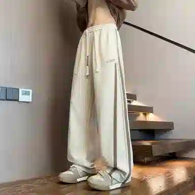 虫小绿 春秋季大码卫裤面布宽松休闲裤 男女同款