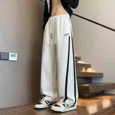 虫小绿 春秋季大码卫裤面布宽松休闲裤 男女同款