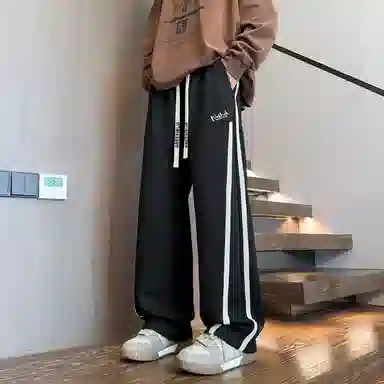 虫小绿 春秋季大码卫裤面布宽松休闲裤 男女同款