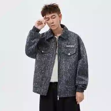 虫小绿 品牌字母麂皮绒休闲潮流百搭大码夹克外套 男女同款