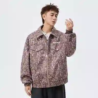 虫小绿 品牌字母麂皮绒休闲潮流百搭大码夹克外套 男女同款