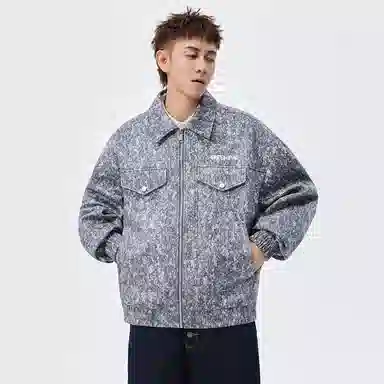 虫小绿 品牌字母麂皮绒休闲潮流百搭大码夹克外套 男女同款