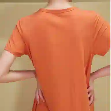 莫代尔 长绒纯棉圆领宽松纯色短袖连衣裙 女款