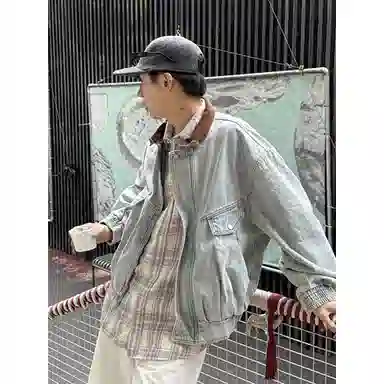 TUCANO Washed Colorblock Denim Jacket