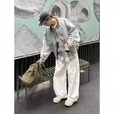 TUCANO Washed Colorblock Denim Jacket