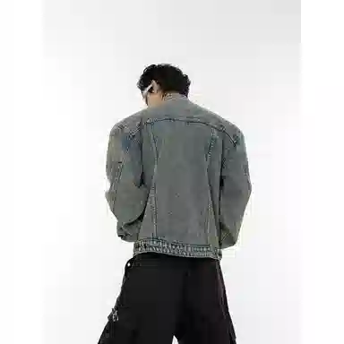 TUCANO Vintage Washed Collarless Denim Jacket