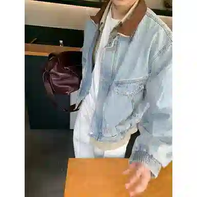 TUCANO Washed Colorblock Denim Jacket