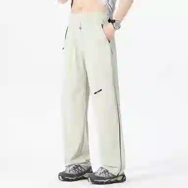 赛琪 美式高街户外运动透气宽松速干中腰系带九分直筒拖地垂感百搭空调裤薄款潮牌休闲裤 男女同款