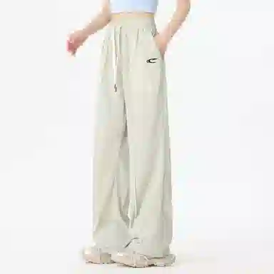 赛琪 美式高街冰感户外运动透气宽松速干中腰系带九分直筒拖地垂感百搭空调裤薄款潮牌休闲裤 男女同款