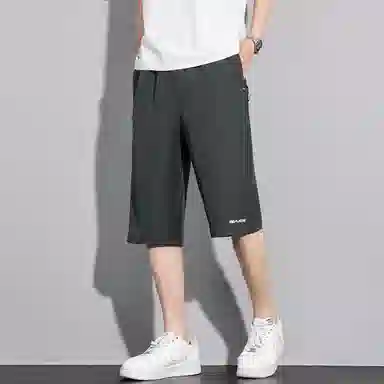 赛琪 日系高街复古直筒纯色宽松舒适抽绳弹力中腰五分裤设计柔软透气亲肤户外运动日常通勤潮流简约百搭时尚感轻薄休闲短裤 男女同款