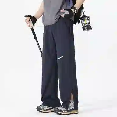 赛琪 美式高街户外运动透气宽松速干中腰系带九分直筒拖地垂感百搭空调裤薄款潮牌休闲裤 男女同款