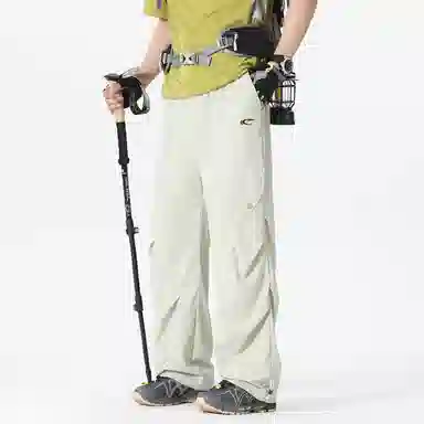 赛琪 清爽冰感透气户外运动宽松速干中腰系带九分直筒拖地垂感百搭空调裤美式高街薄款潮牌休闲裤 男女同款