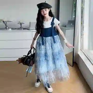 天才小熊连衣裙 时尚亲肤吊带 中小童