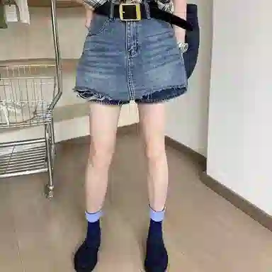 天才小熊 时尚百搭简约三分裤牛仔短裤 女款