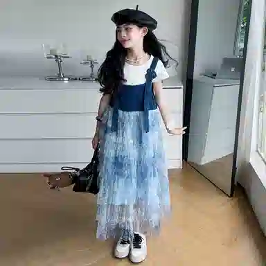 天才小熊连衣裙 时尚亲肤吊带 中小童