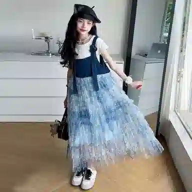 天才小熊连衣裙 时尚亲肤吊带 中小童