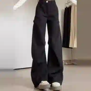 天才小熊 宽松复古高级感垂感阔腿休闲裤 女款