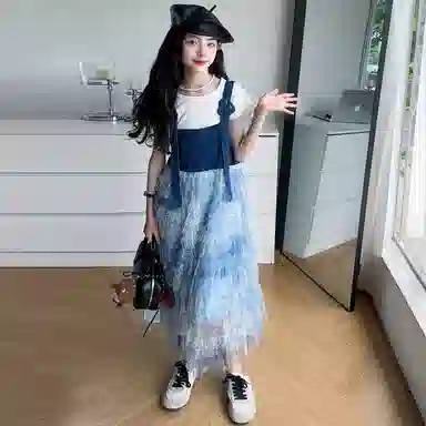 天才小熊连衣裙 时尚亲肤吊带 中小童