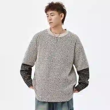 FORHUG Colorblock Striped Long Sleeve Tee