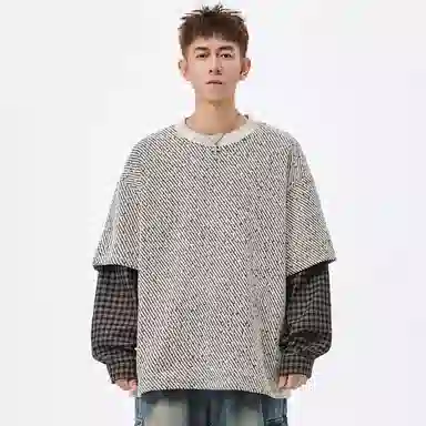 FORHUG Colorblock Striped Long Sleeve Tee