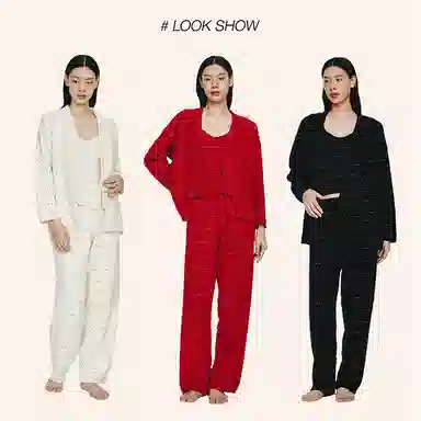 从轻 简约高级感保暖三件套家居服 女款